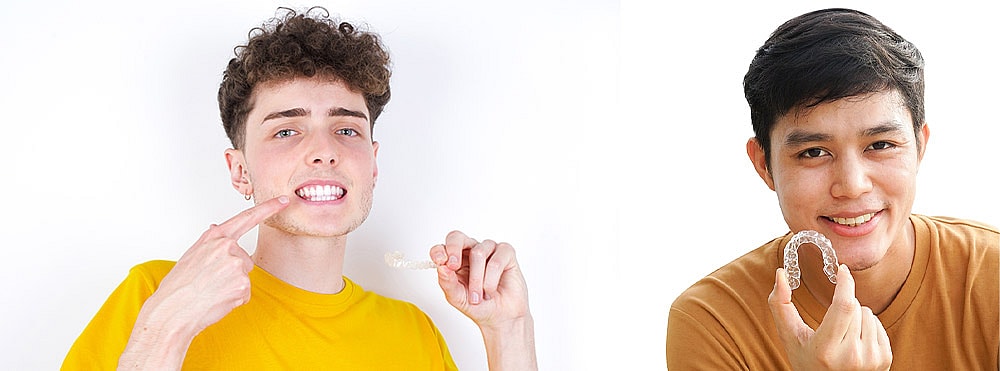 teenagers using Invisalign dental appliance